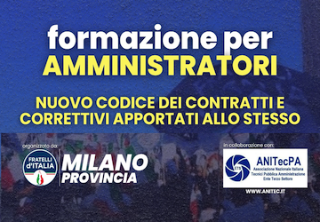 Formazione per AMMINISTRATORI - NUOVO CODICE DEI CONTRATTI