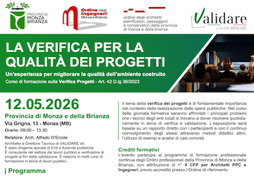 Corso di formazione sulla Verifica Progetti - Art. 42 D.lg 36/2023